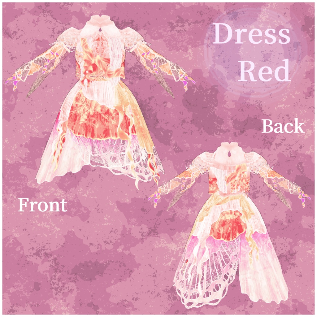 ※別商品にてカラバリ追加※VRoid用衣装【くらげドレスセット】jerryfish Dress&Inner Set