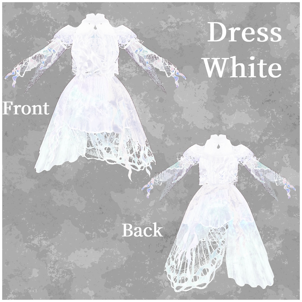 ※別商品にてカラバリ追加※VRoid用衣装【くらげドレスセット】jerryfish Dress&Inner Set