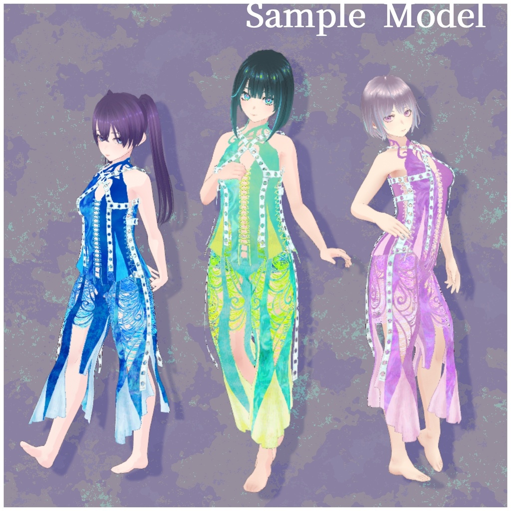 VRoid用衣装【クラーケン水着5色セット レディース】Kraken SwimWear5Set lady's