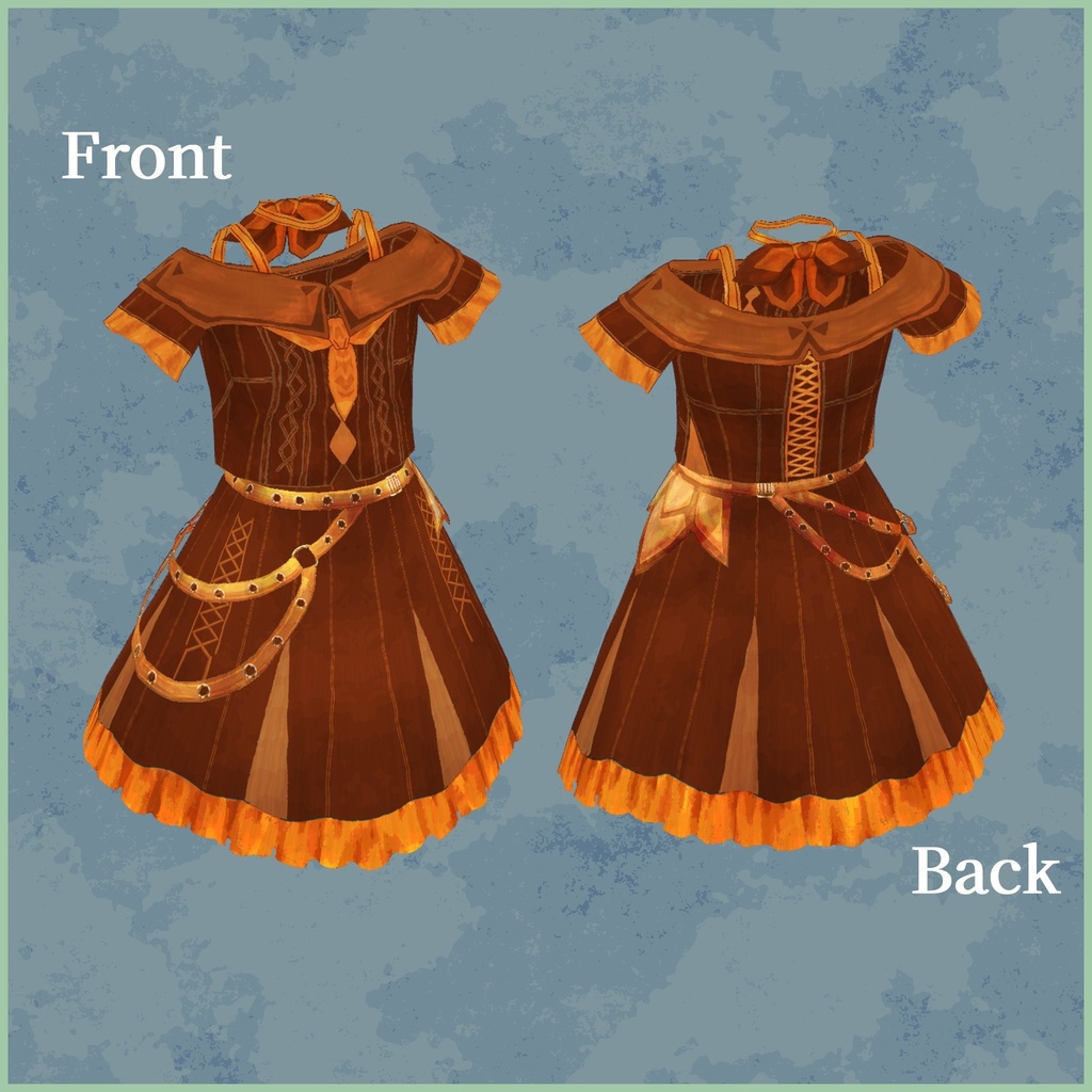 VRoid用衣装【カボチャコーデセット】Pumpkin Coordinate Set