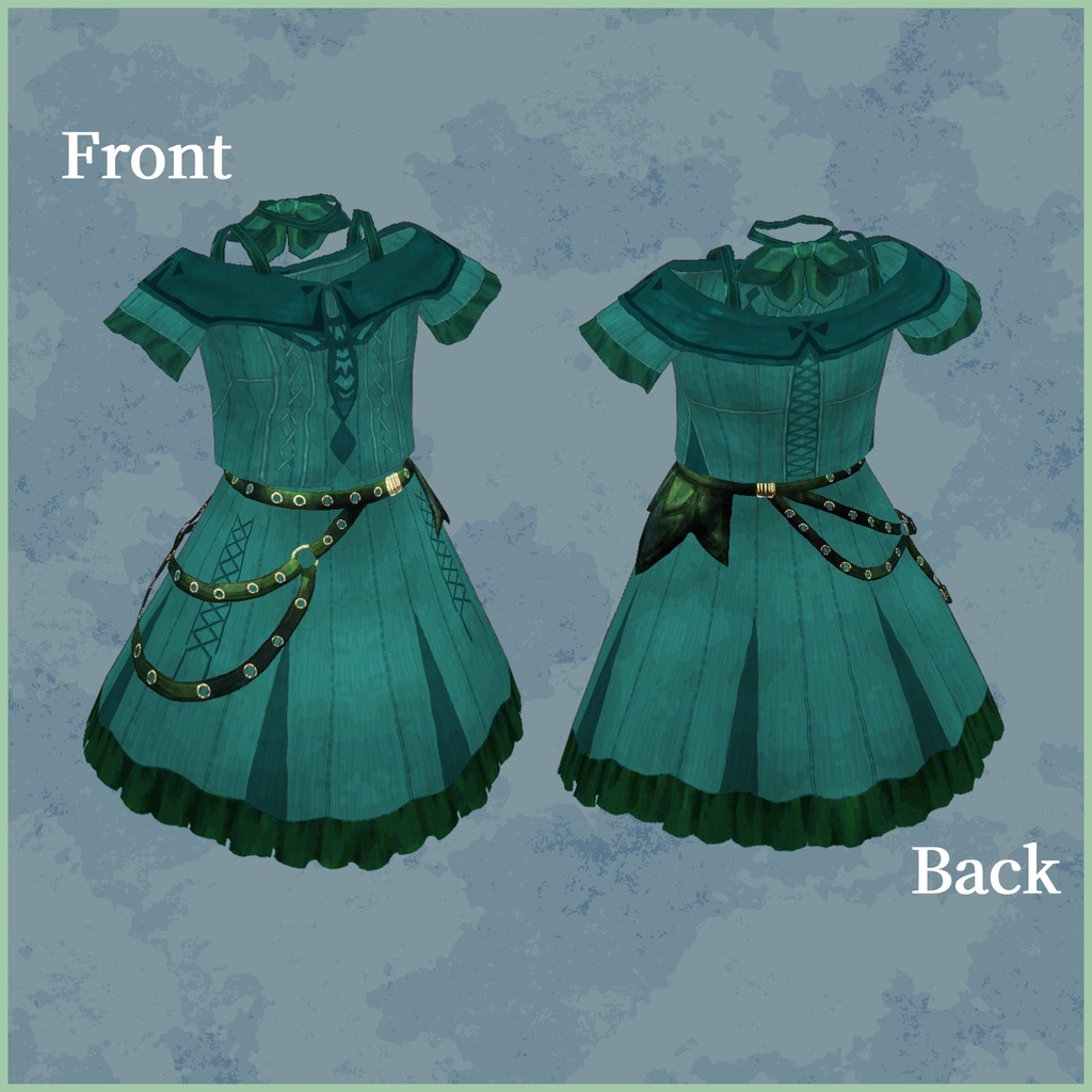 VRoid用衣装【カボチャコーデセット】Pumpkin Coordinate Set