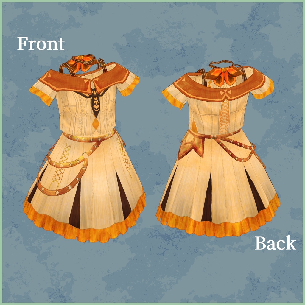 VRoid用衣装【カボチャコーデセット】Pumpkin Coordinate Set