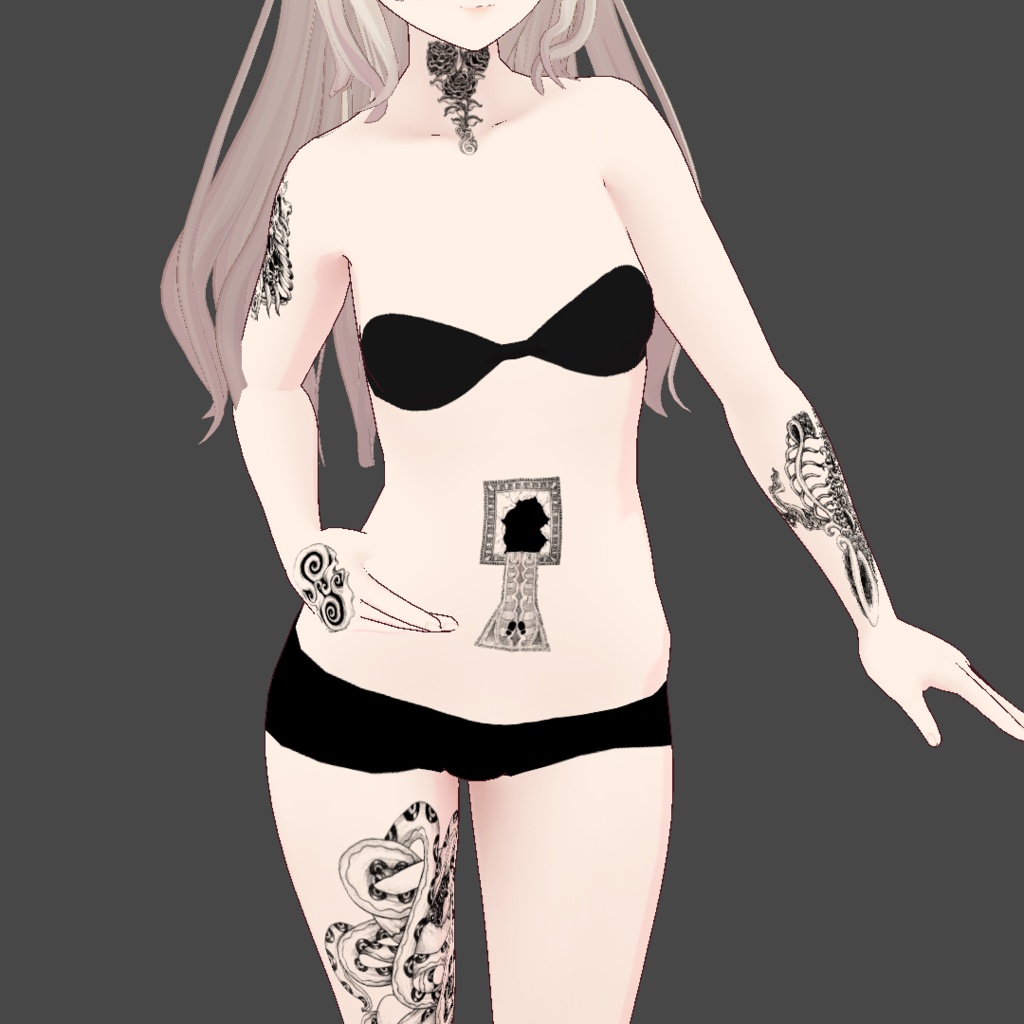 VRoid用【タトゥ7種単体セット】Tattoo7style Set