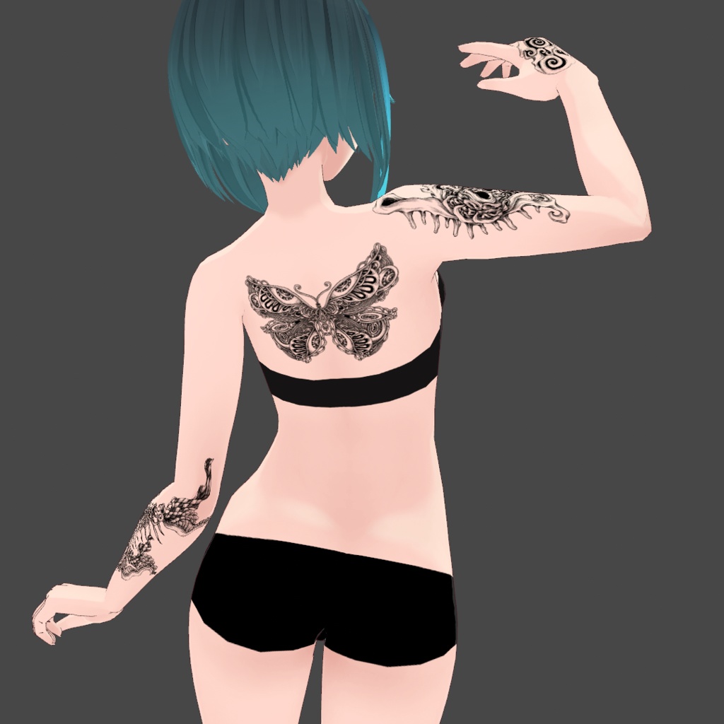 VRoid用【タトゥ7種単体セット】Tattoo7style Set