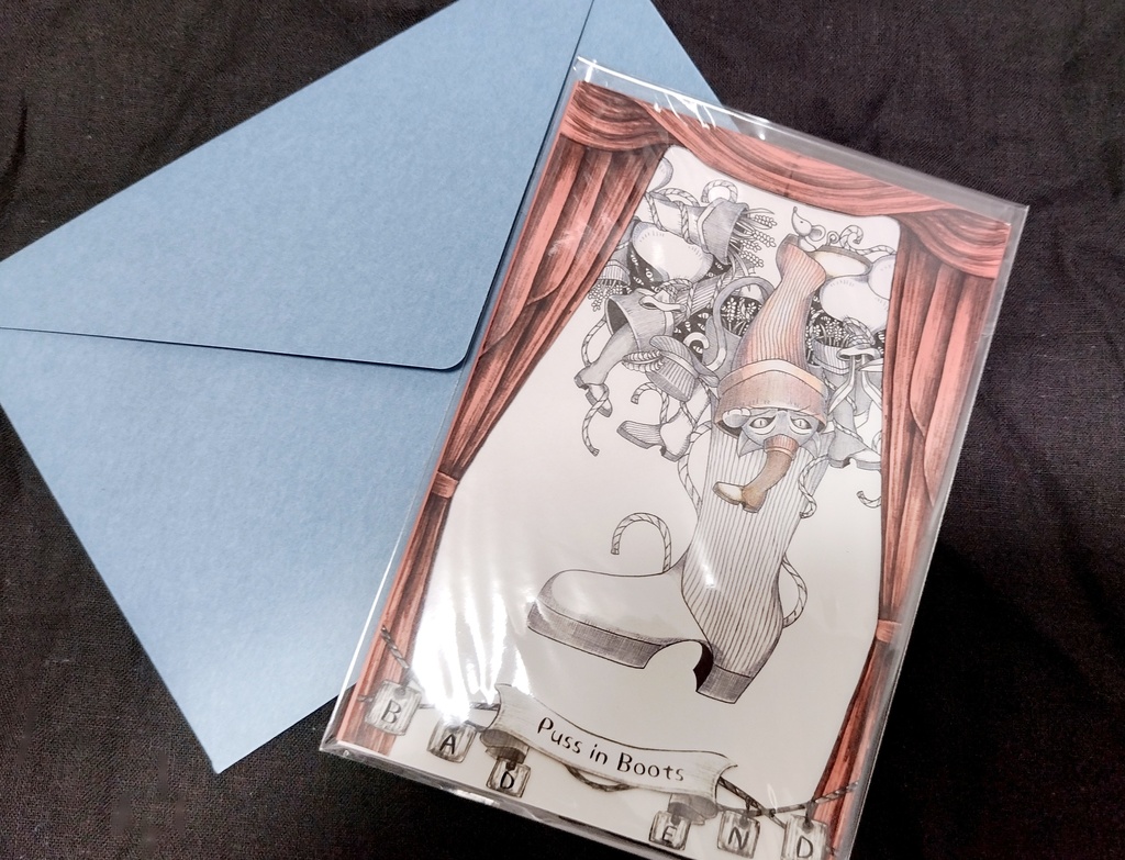 【額なし原画】グリム童話・長靴をはいた猫