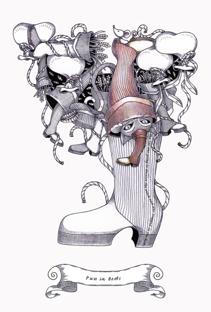 【額なし原画】グリム童話・長靴をはいた猫