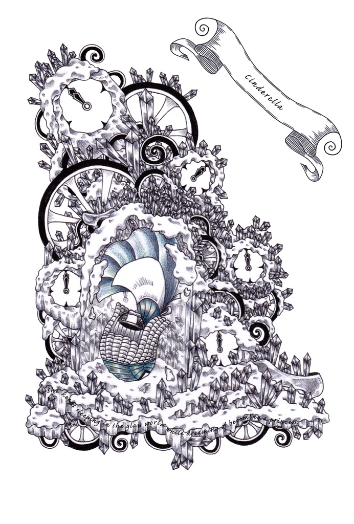 【額なし原画】グリム童話・シンデレラ