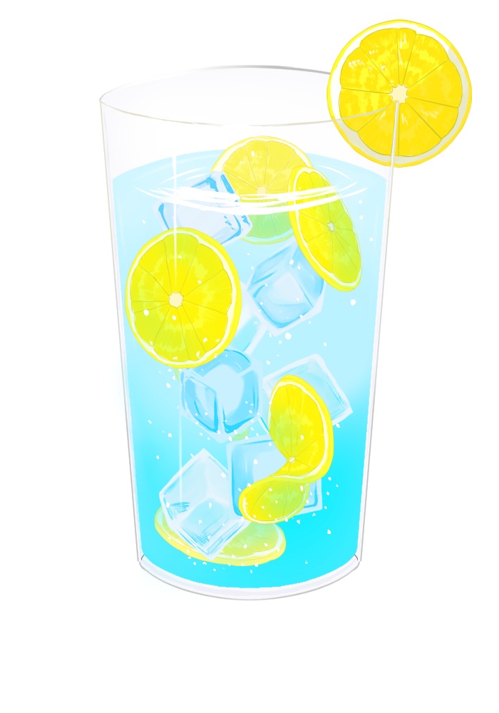 【イラスト素材】レモネード/レモンスカッシュ/バタフライピーティー/ラムネ