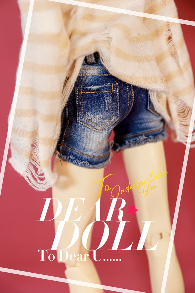 【現品】【色落ち説明ご注意】【夏の嵐】ジーンズショーパン（缶バッジ2枚付き）