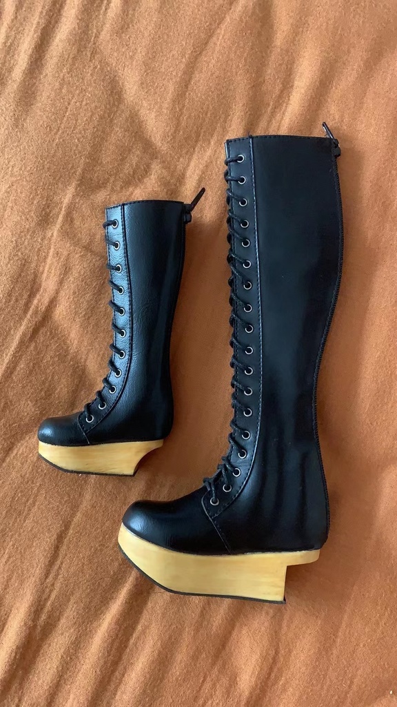 【2次予約】木製底の長いブーツ単品【SD10女・1/3女・DD】【SDGr・SD17・65-68㎝】