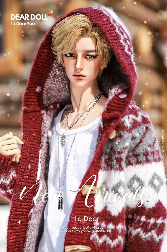 【予約】Fair Isle ニットカーディガンセット(レッキスラビットファー付け襟)【SDGr・SD13】【SD17・65‐68㎝】【70-73cm】【id72-id75,YC77】