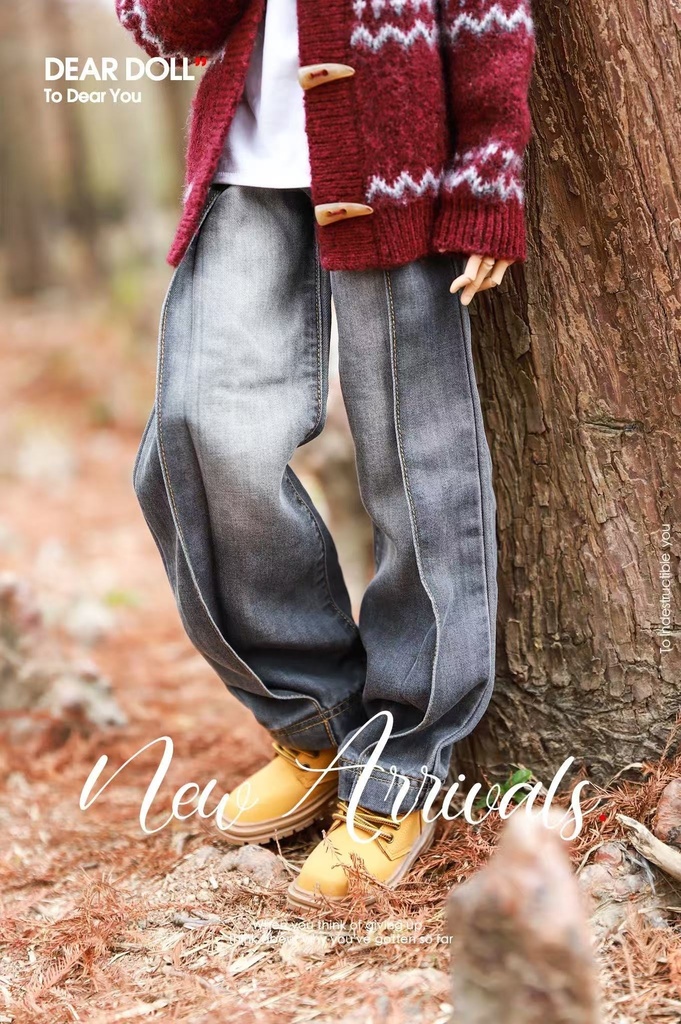 【予約】ワイドストレートデニムパンツ単品、ベーシックホワイトTシャツ単品【SDGr・SD13】【SD17・65‐68㎝】【70-73cm】【id72-id75,YC77】