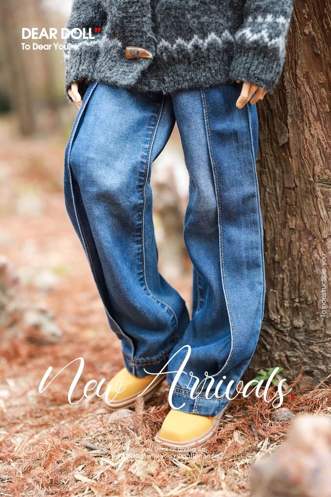 【予約】ワイドストレートデニムパンツ単品、ベーシックホワイトTシャツ単品【SDGr・SD13】【SD17・65‐68㎝】【70-73cm】【id72-id75,YC77】