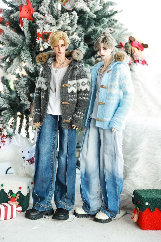 【予約】ワイドストレートデニムパンツ単品、ベーシックホワイトTシャツ単品【SDGr・SD13】【SD17・65‐68㎝】【70-73cm】【id72-id75，YC77】