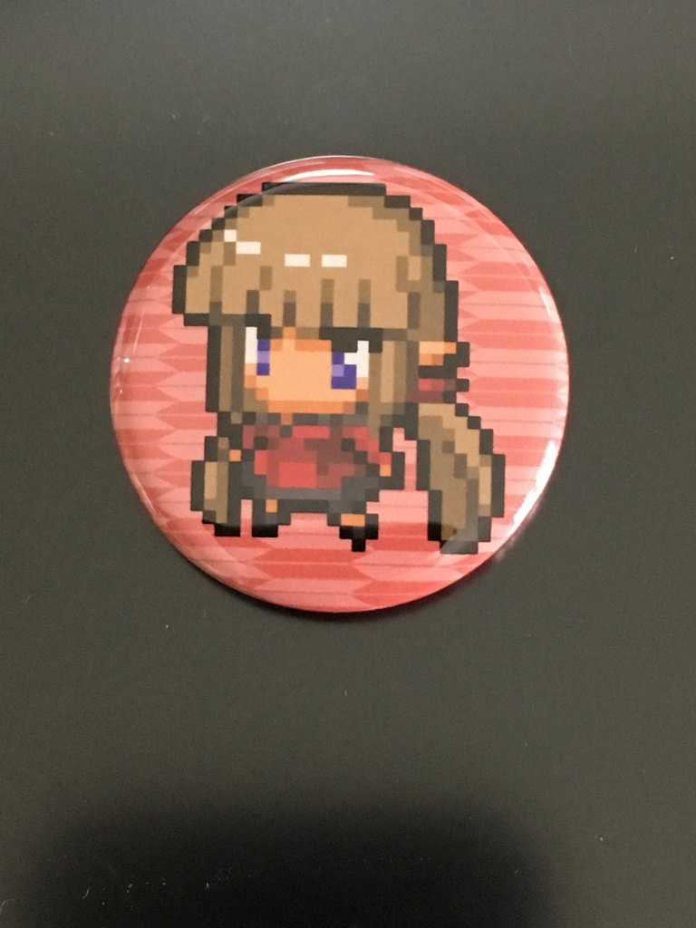 赤樺とカエデドット絵缶バッジ