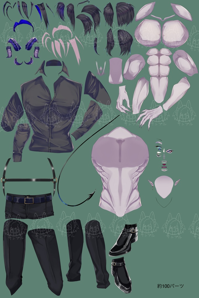 Live2D用パーツ分け済立ち絵 悪魔