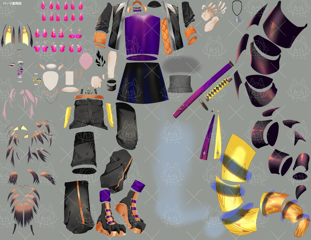 【限定一点】メラメラ人外モデル