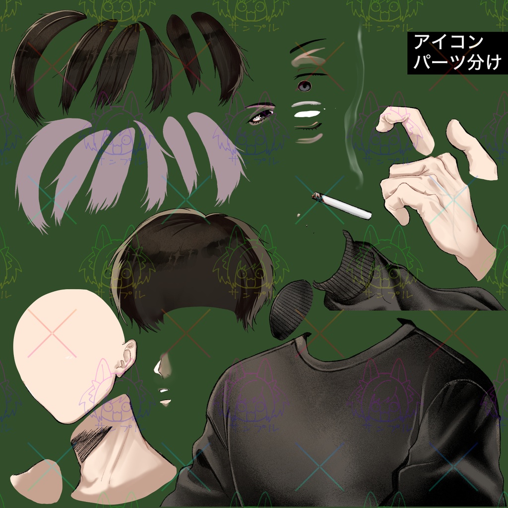 Live2D用パーツ分け済立ち絵_硯