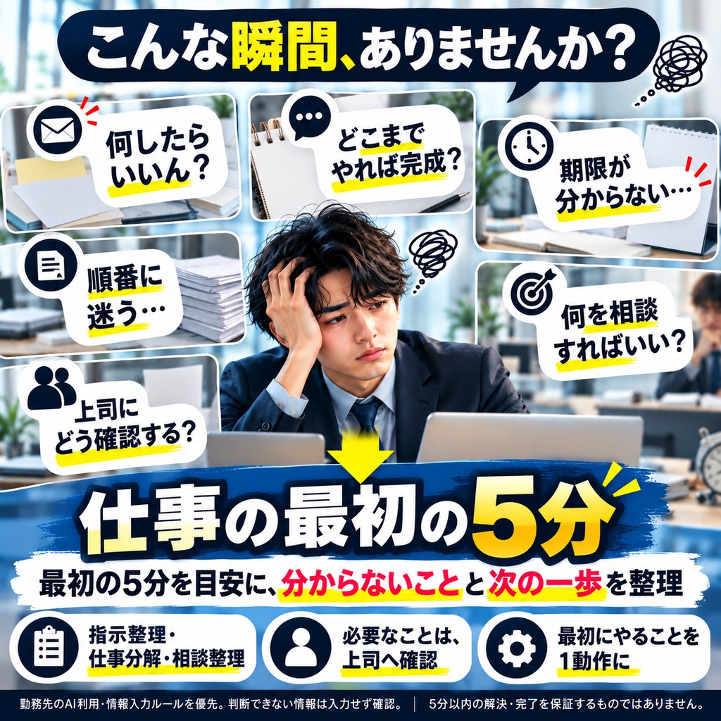 仕事の最初の5分 完全版｜AI仕事整理キット【3モード・9ファイル】