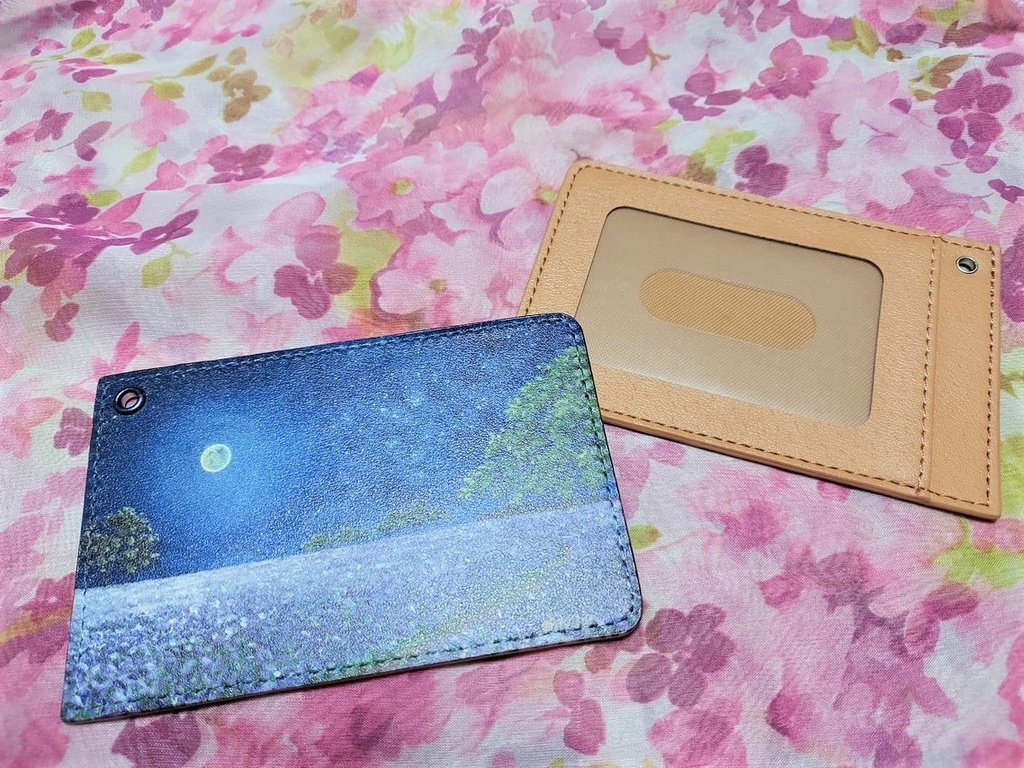 パスケース「月夜の花畑(紫)」