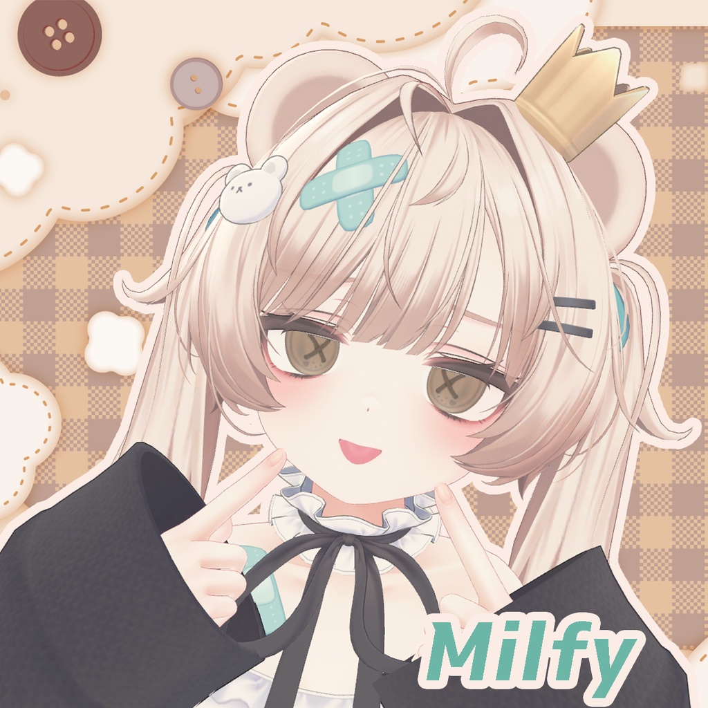 【20アバター対応】ぬいぐるみぼたん アイテクスチャ