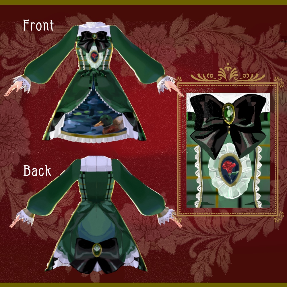 【VRoid用衣装】 絵画ドレス