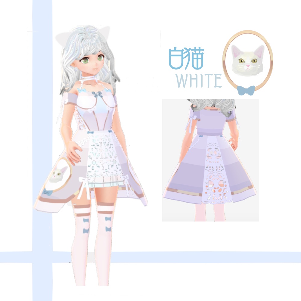 猫柄ドレス 3色