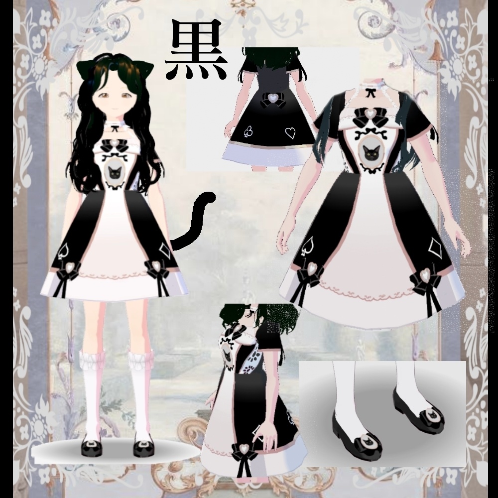 猫柄ドレス 5色