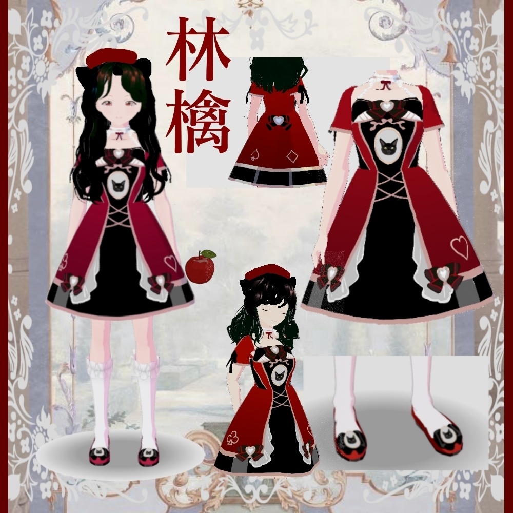 猫柄ドレス 5色