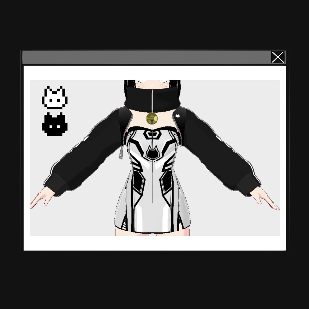 【サイバー猫柄】 ジャケット+ワンピースセット販売