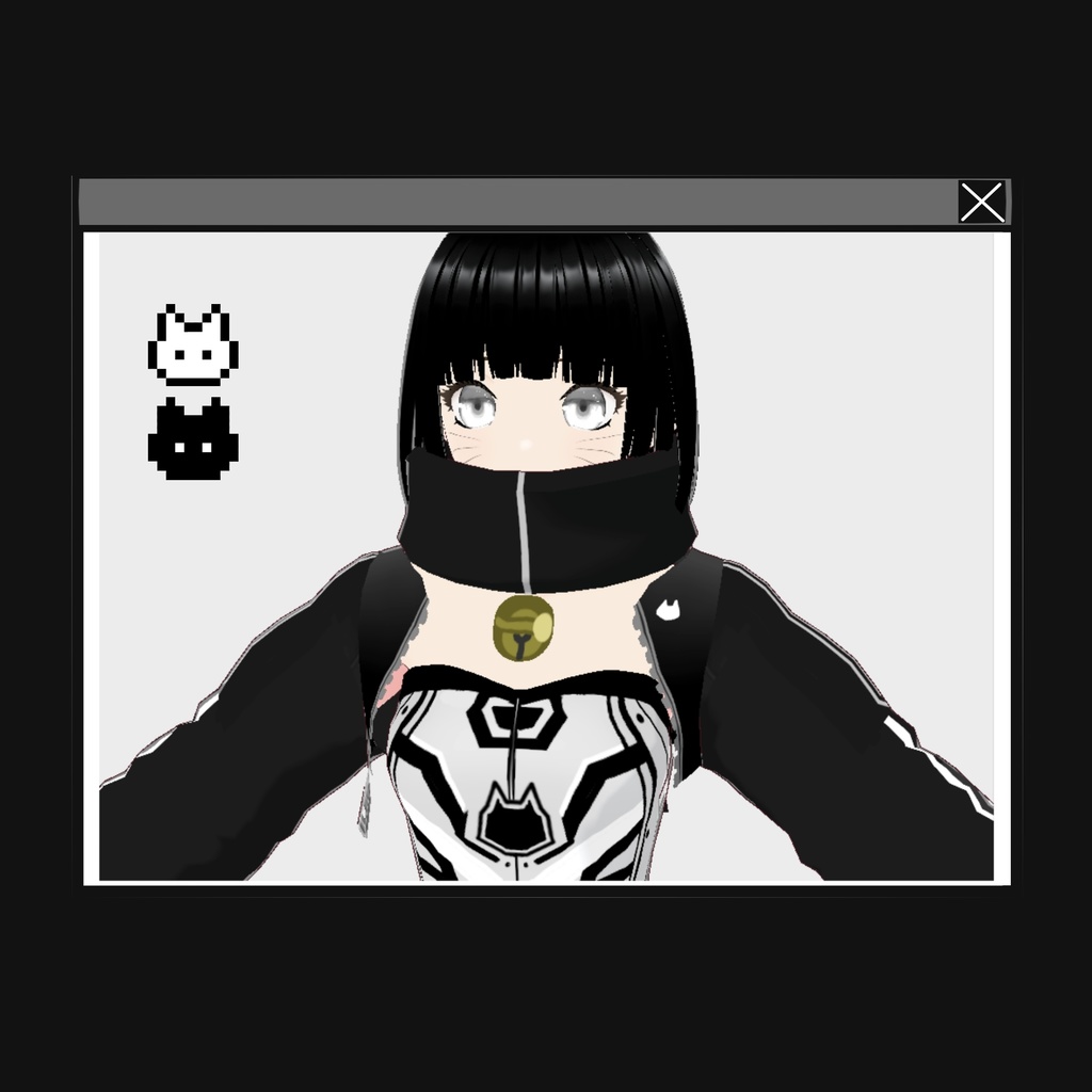 【サイバー猫柄】 ジャケット+ワンピースセット販売