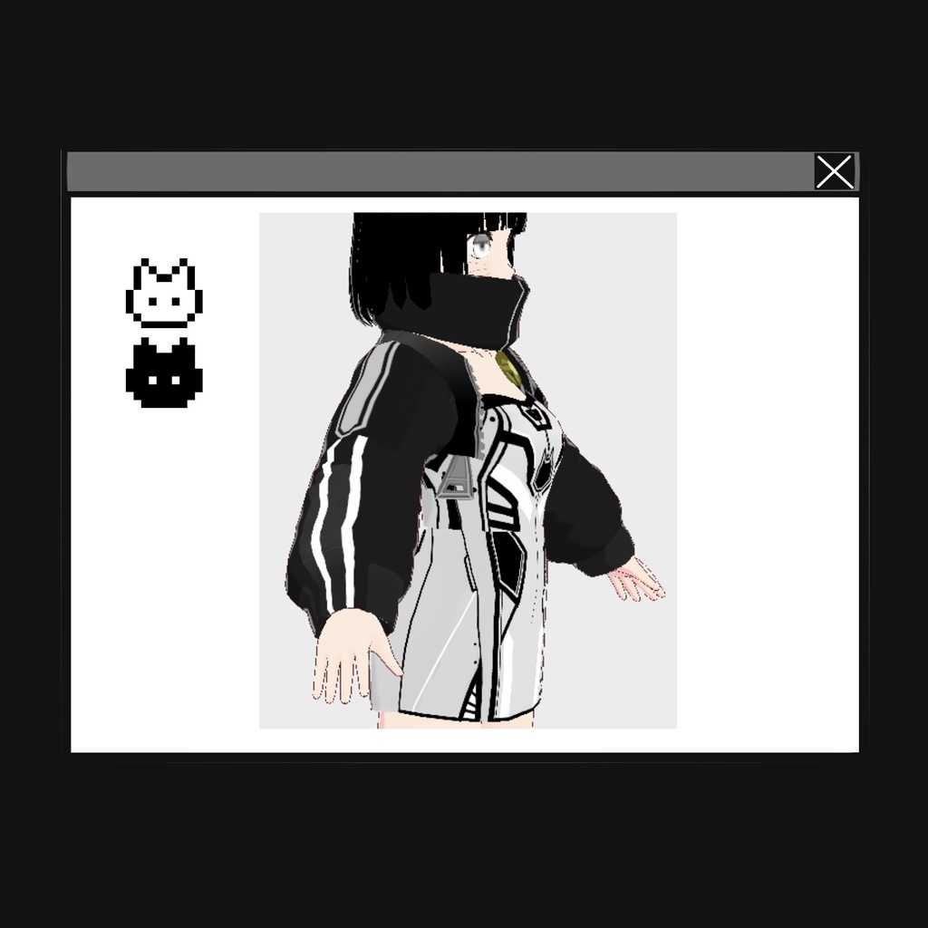 【サイバー猫柄】 ジャケット+ワンピースセット販売