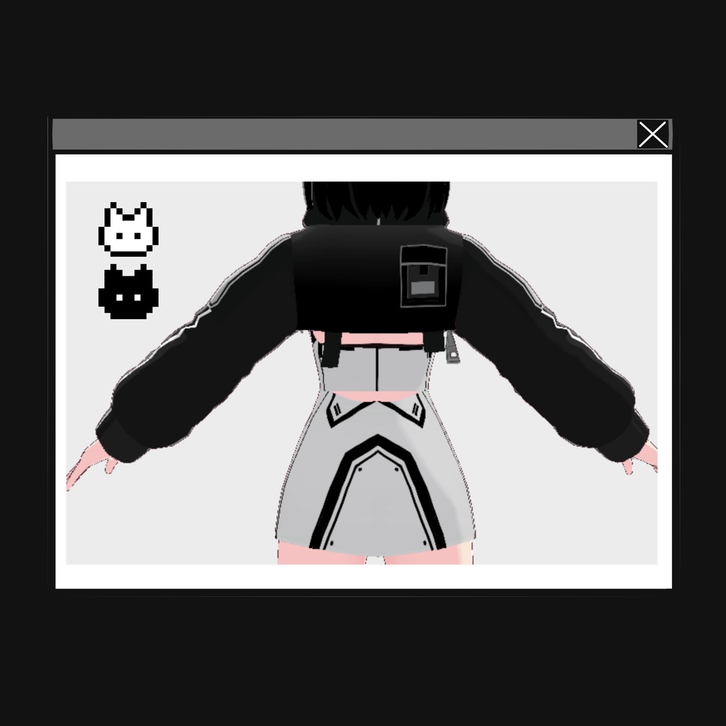 【サイバー猫柄】 ジャケット+ワンピースセット販売