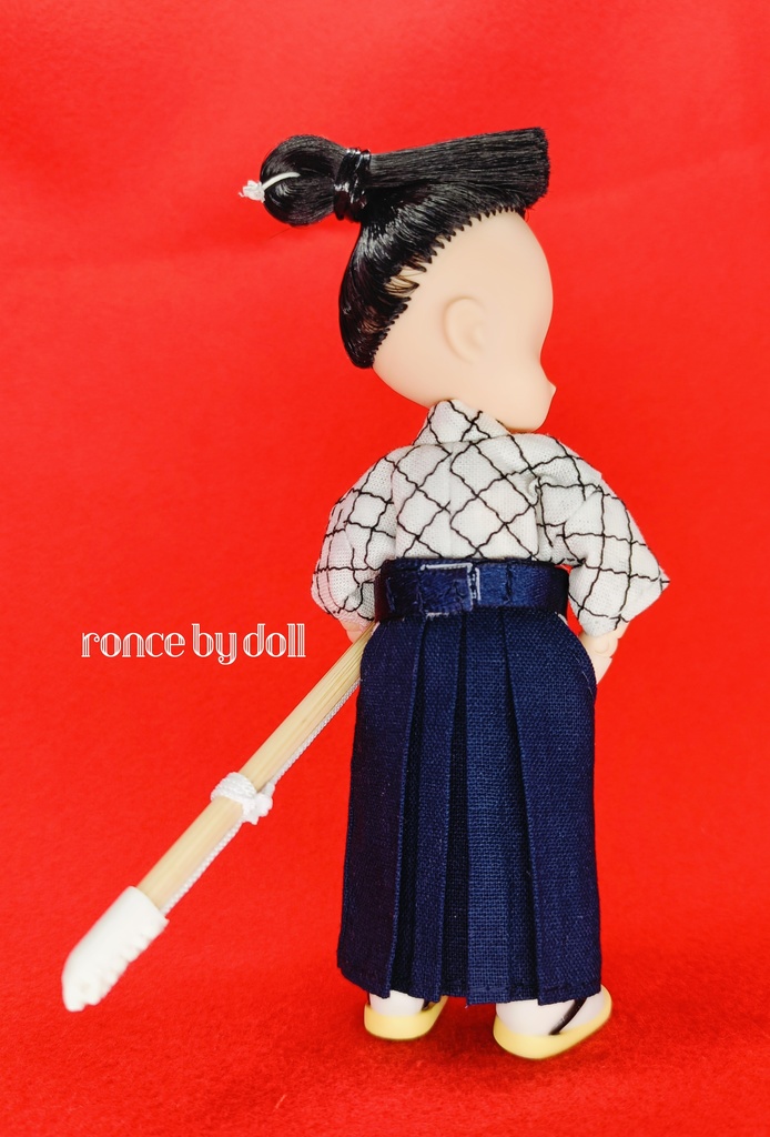 【受注】オビツ11ボディ 剣道着(柄×紺)竹刀セット