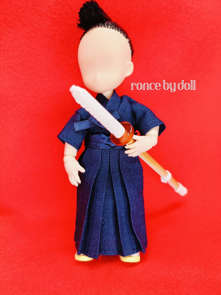 【受注】オビツ11ボディ 剣道着(紺×紺)・竹刀セット