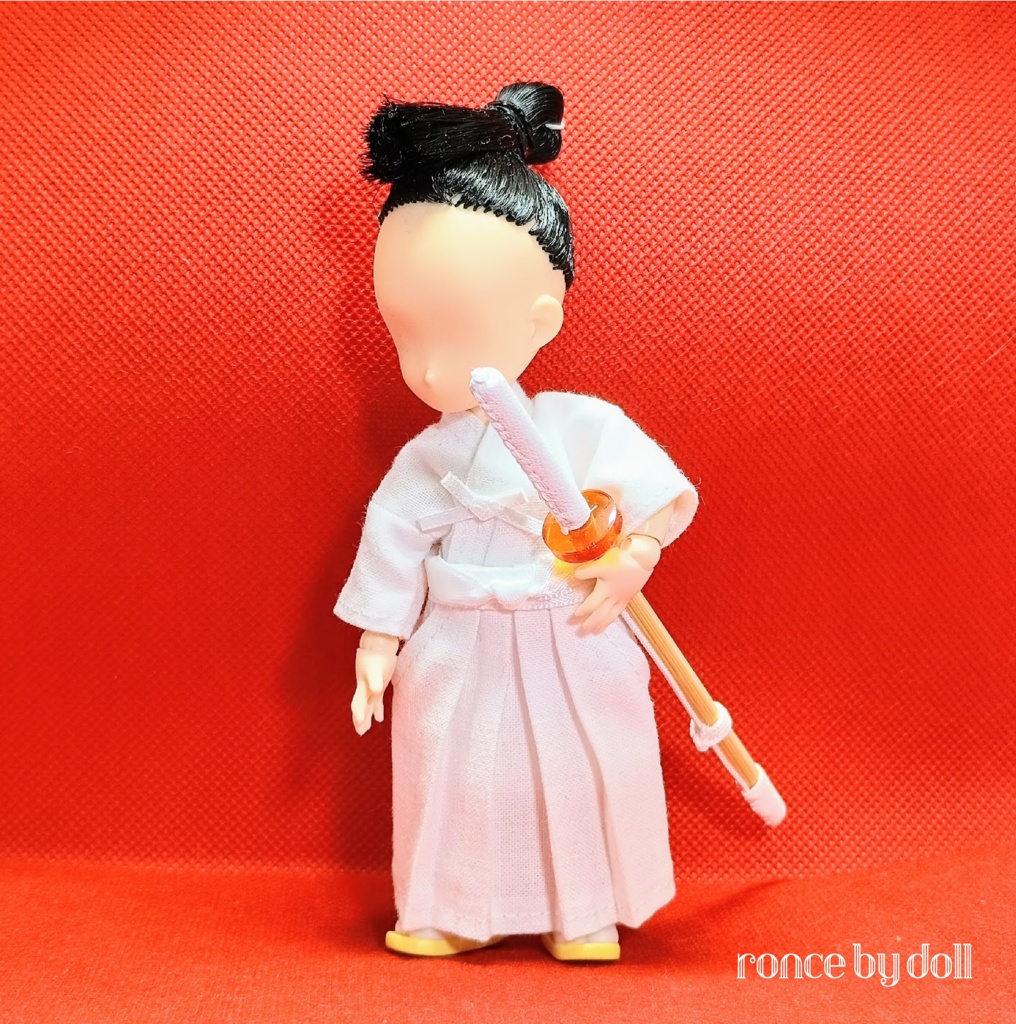 【受注】オビツ11ボディ　剣道着（白×白)・竹刀セット