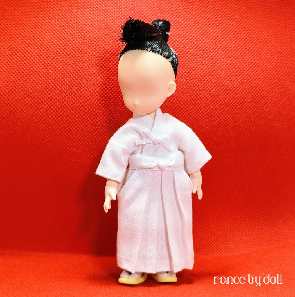 【受注】オビツ11ボディ 剣道着(白×白)・竹刀セット