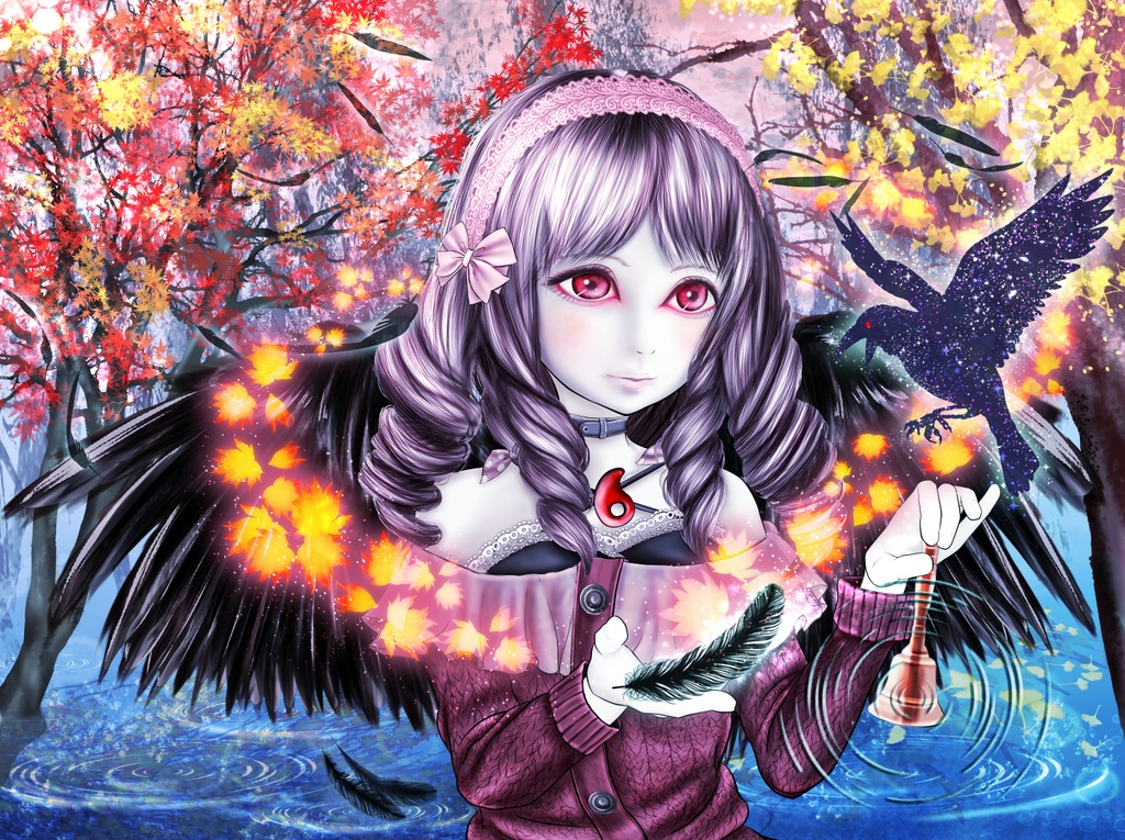 日本神話_アマテラスとヤタガラス_秋のクリアファイル