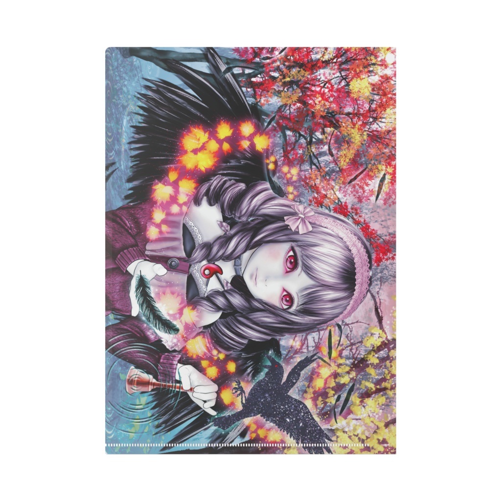 日本神話_アマテラスとヤタガラス_秋のクリアファイル