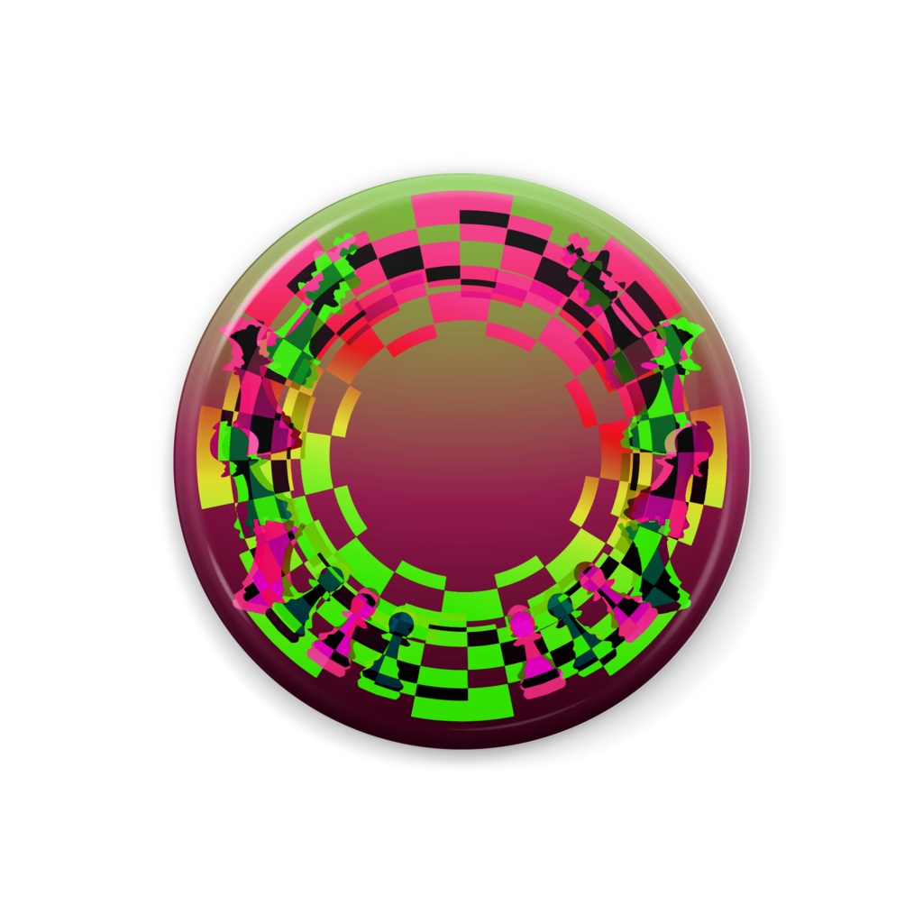 チェス盤缶バッジ5種 32mm