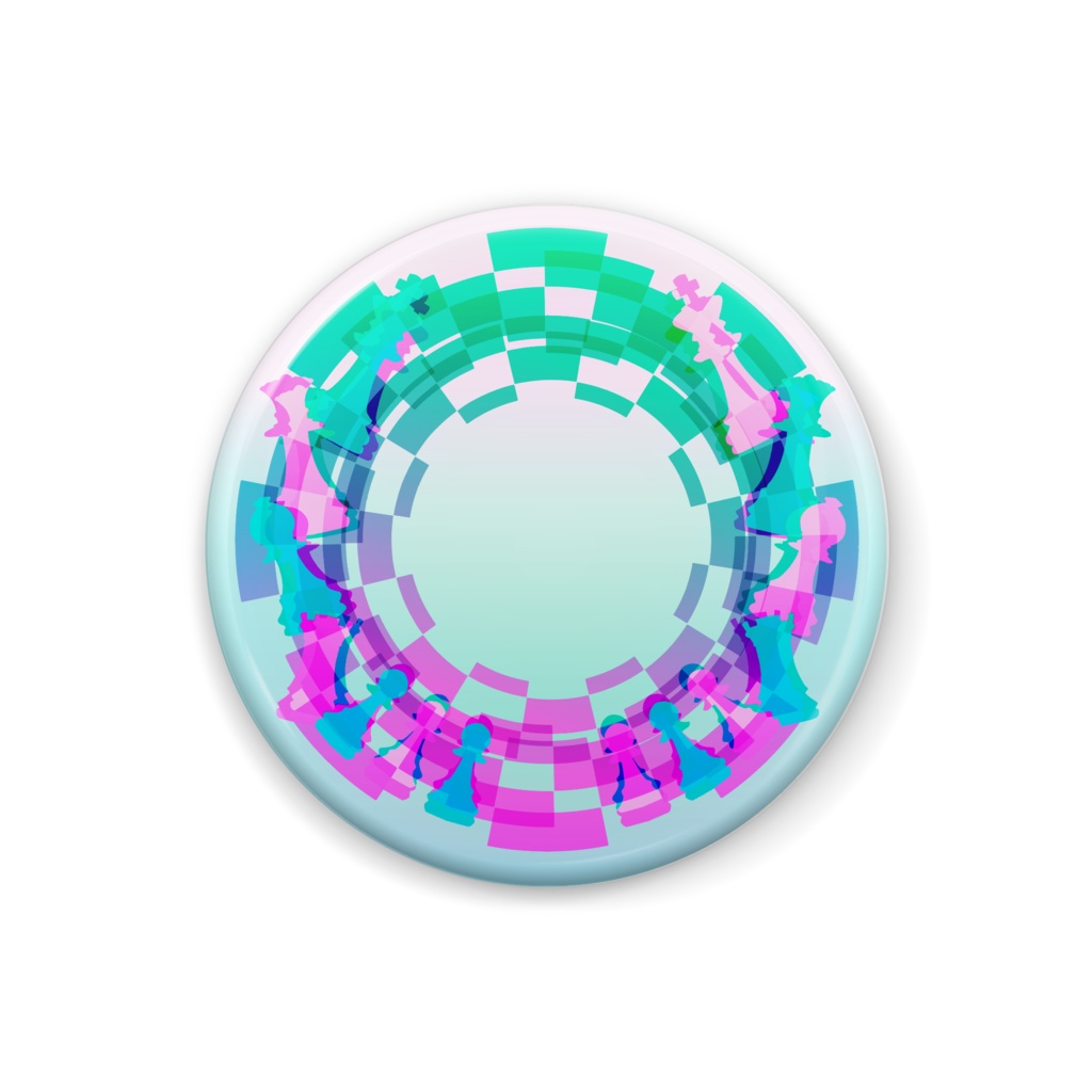 チェス盤缶バッジ5種 32mm