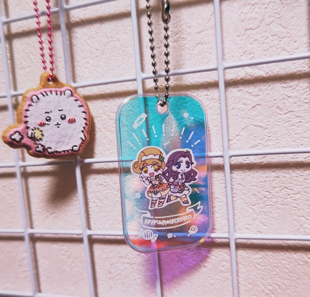 あまふわオーロラタグキーホルダー