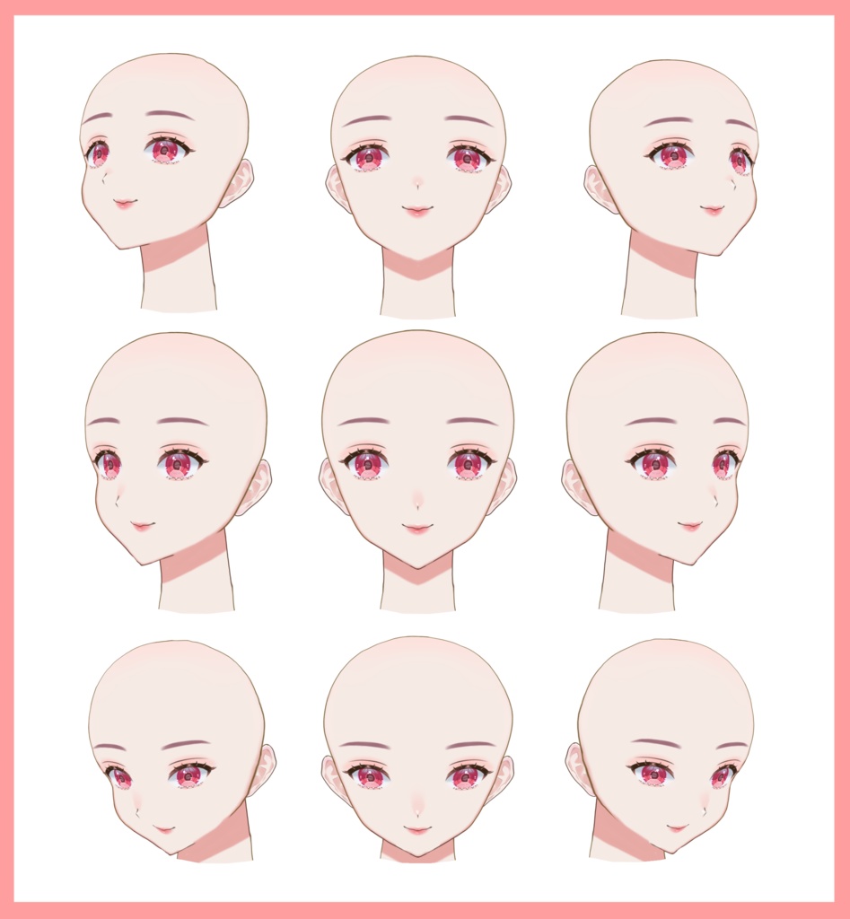 【Live2d】顔XY9面の学習用ファイル(cmo3ファイル）