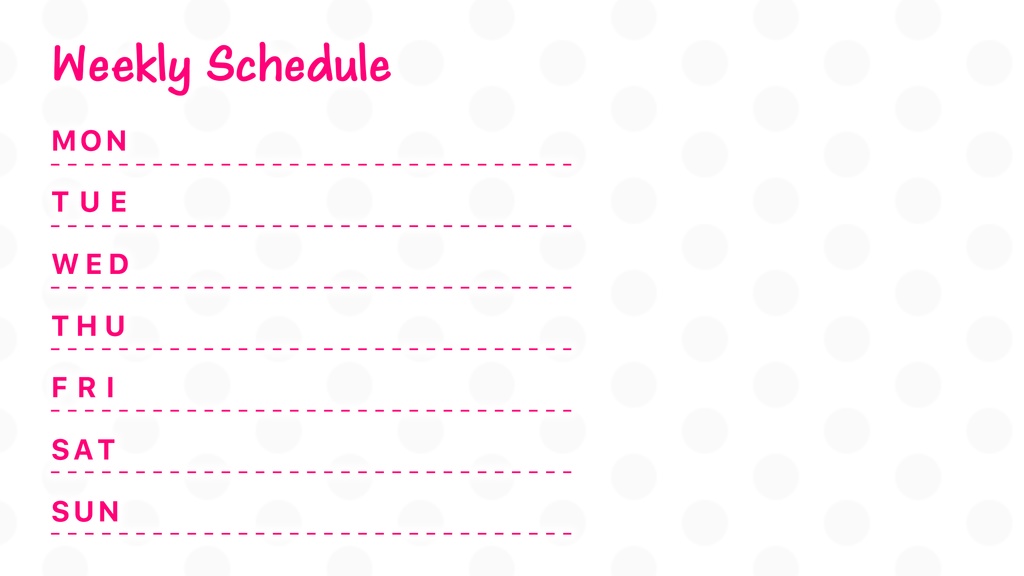 【無料】シンプルなスケジュール表4パターン入り【Vtuver・Youtuber・配信者向け】