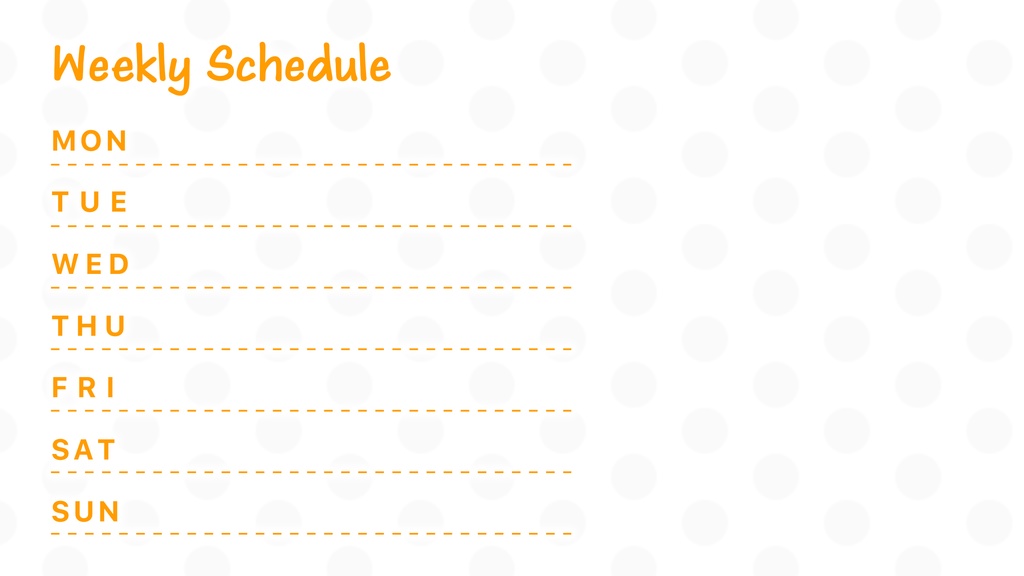 【無料】シンプルなスケジュール表4パターン入り【Vtuver・Youtuber・配信者向け】