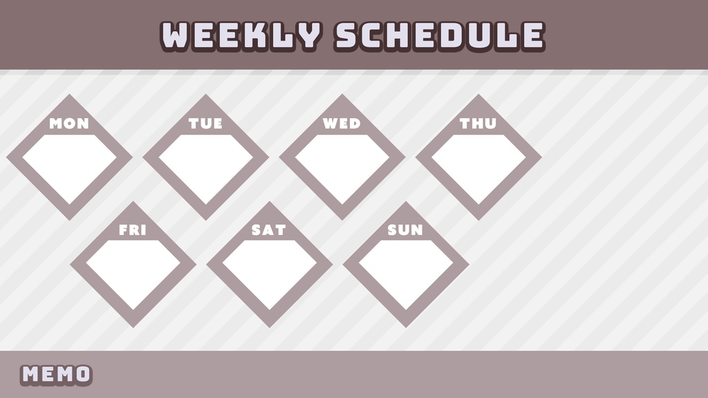 【無料】クールなスケジュール表4パターン入り【Vtuver・Youtuber・配信者向け】