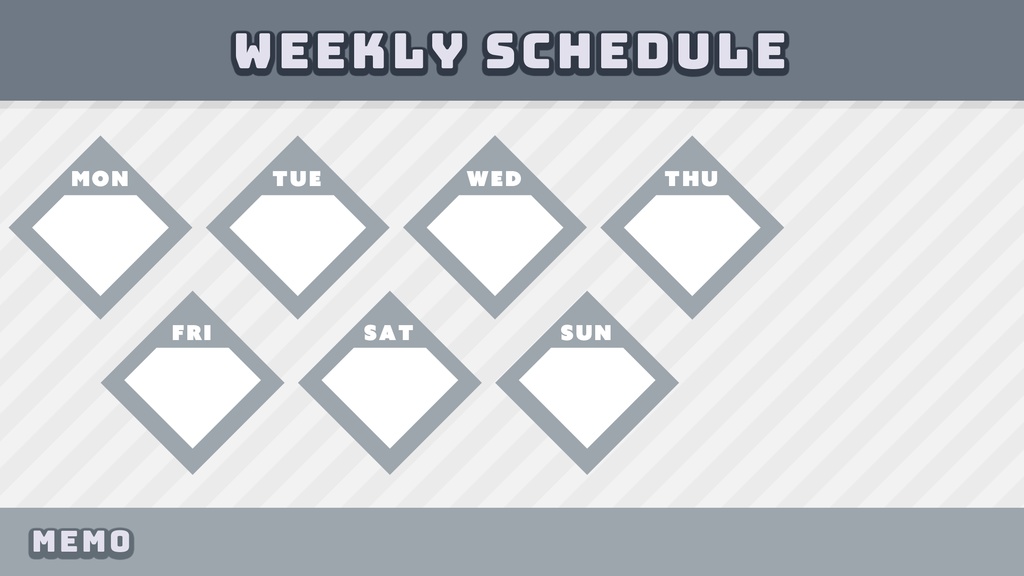 【無料】クールなスケジュール表4パターン入り【Vtuver・Youtuber・配信者向け】