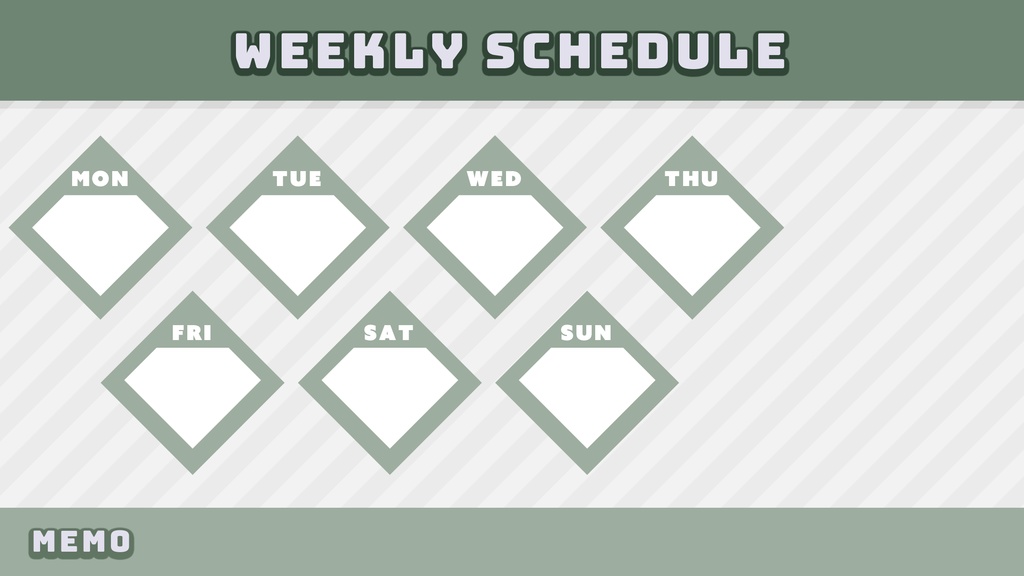 【無料】クールなスケジュール表4パターン入り【Vtuver・Youtuber・配信者向け】