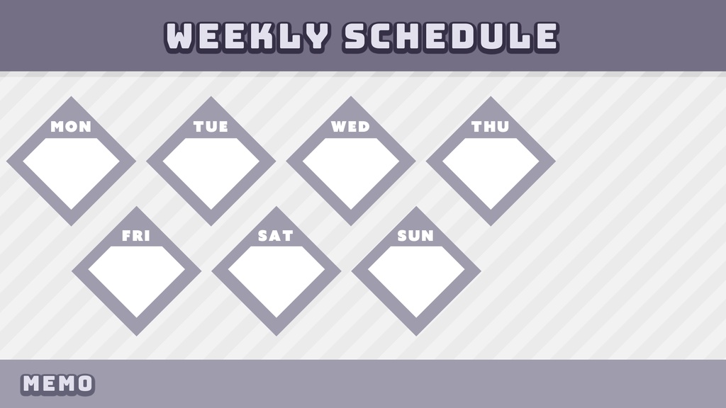 【無料】クールなスケジュール表4パターン入り【Vtuver・Youtuber・配信者向け】