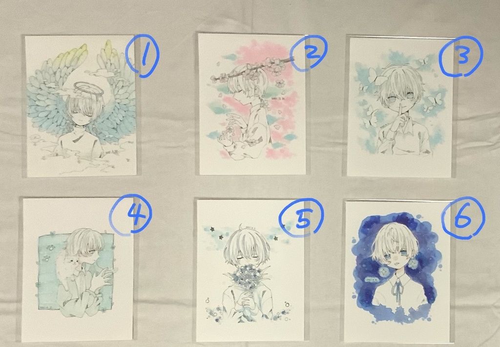 少年1日1絵　B6原画　①〜⑥